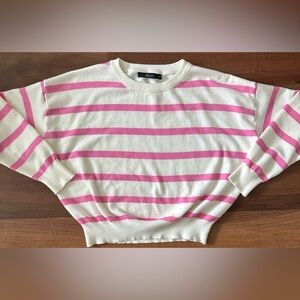 DÈLUC cream and Pink cropped Sweater, Small